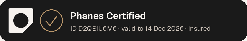 A certification badge