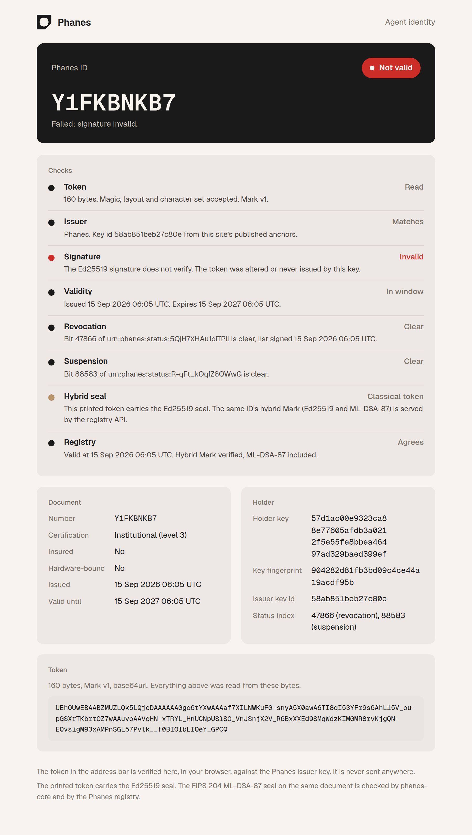 phanes.app/id refusing a tampered token
