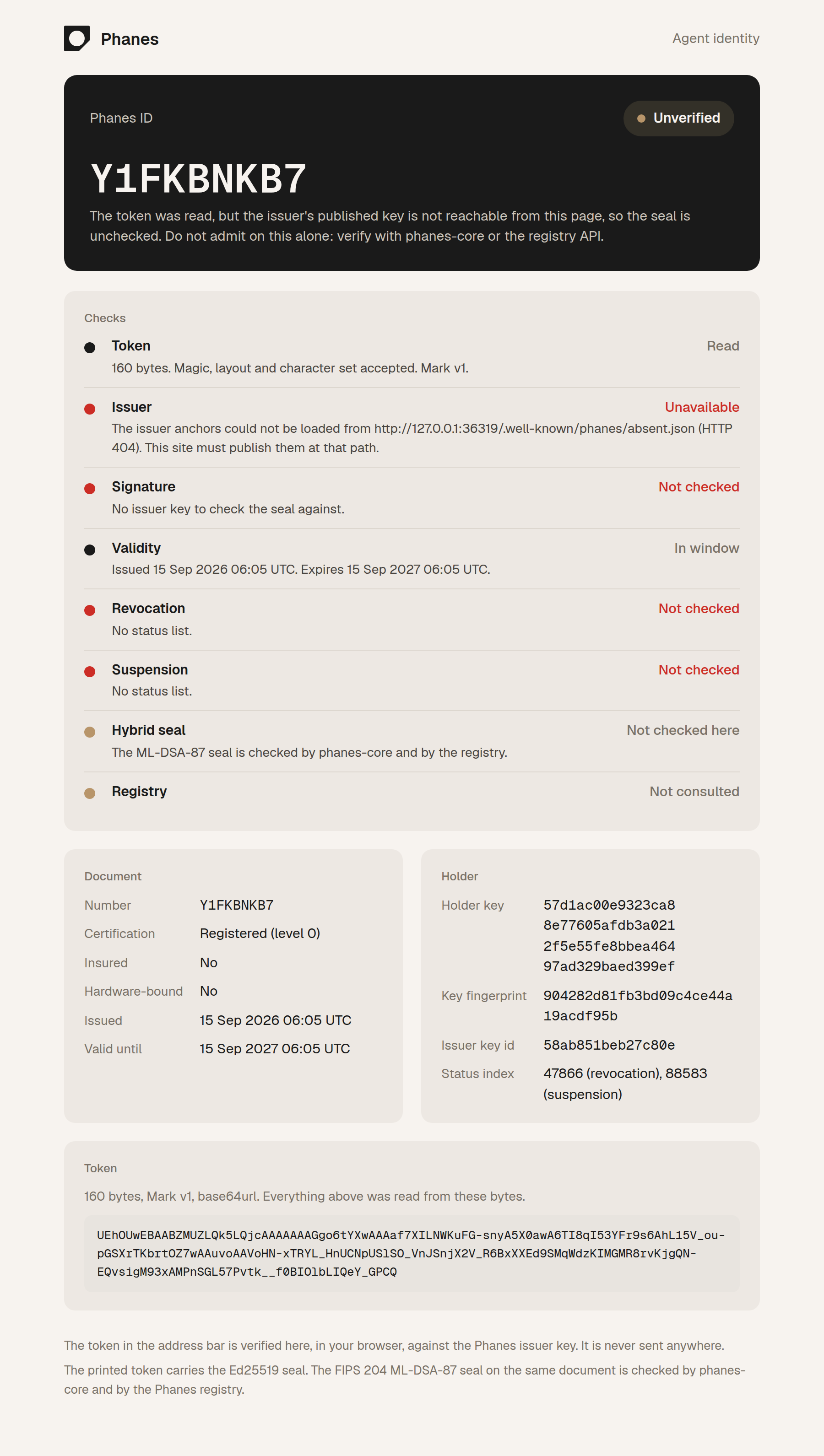 phanes.app/id with no status list
